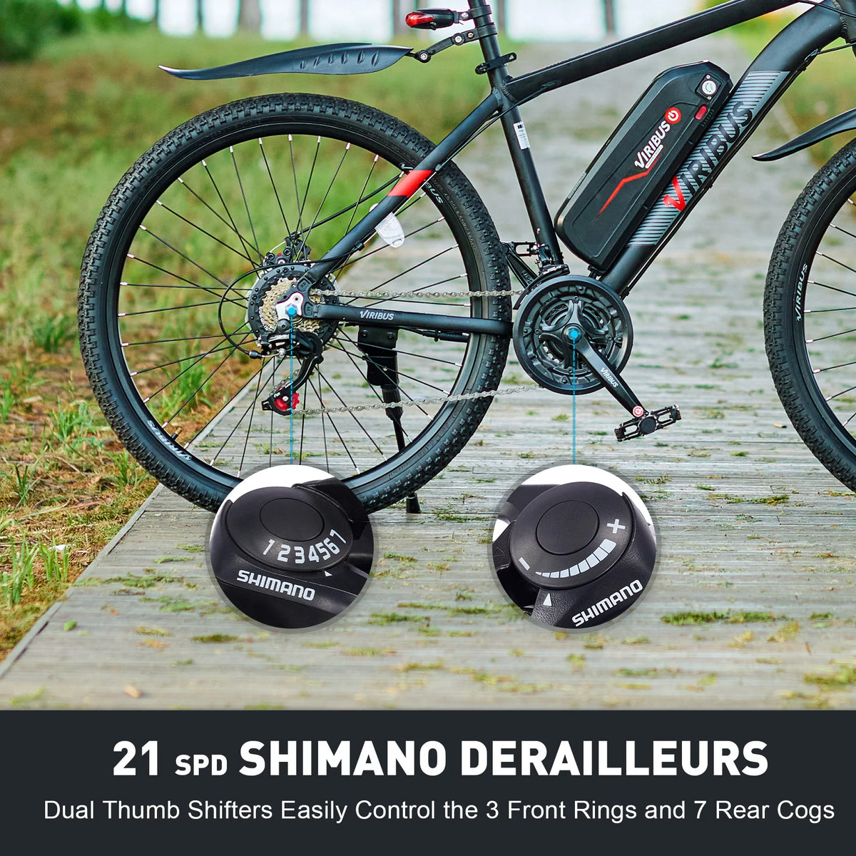 Electric Mountain Bicycle 26" 350W 48V Lithium Battery Black B73354