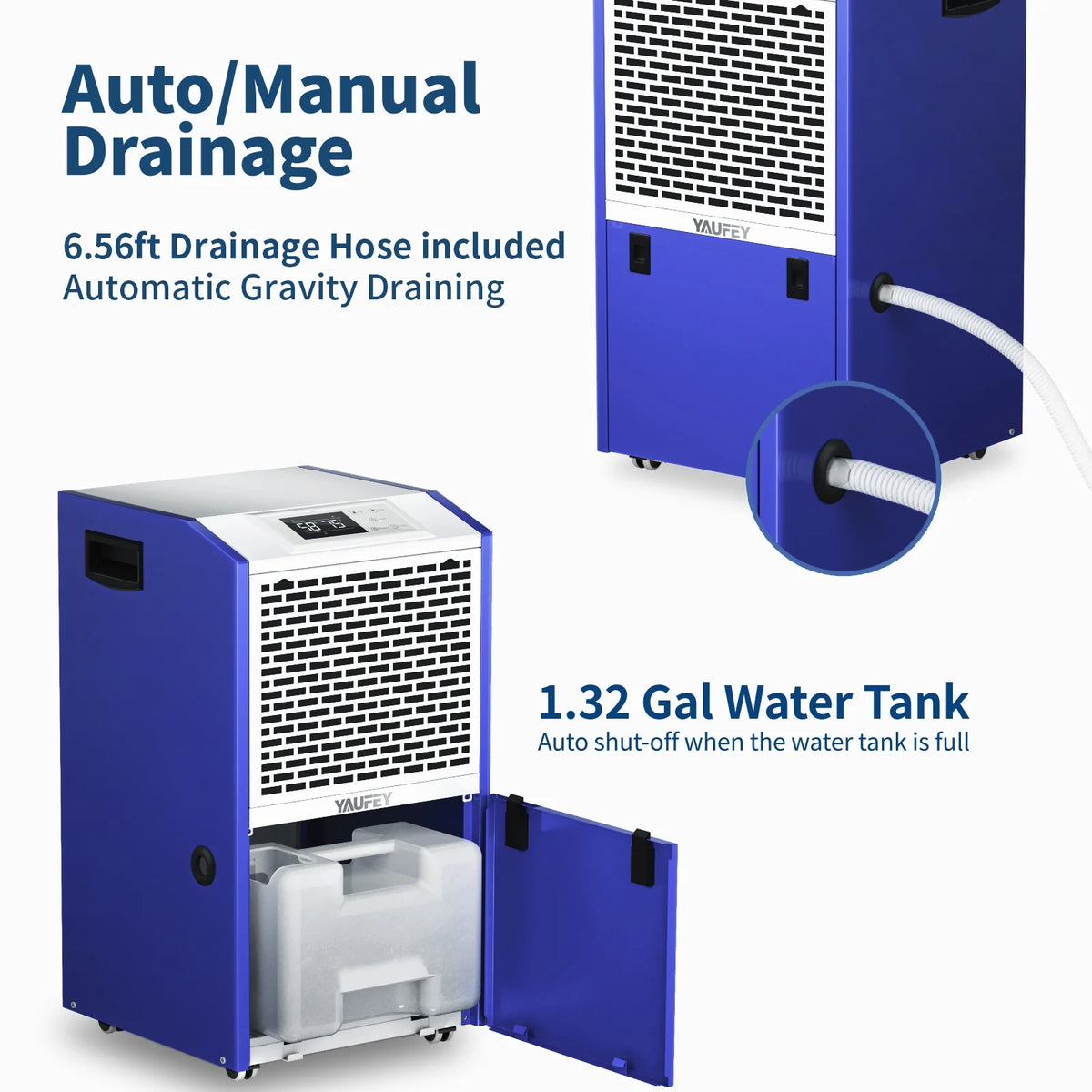 155 Pint Commercial Dehumidifier with Drain Hose D298624