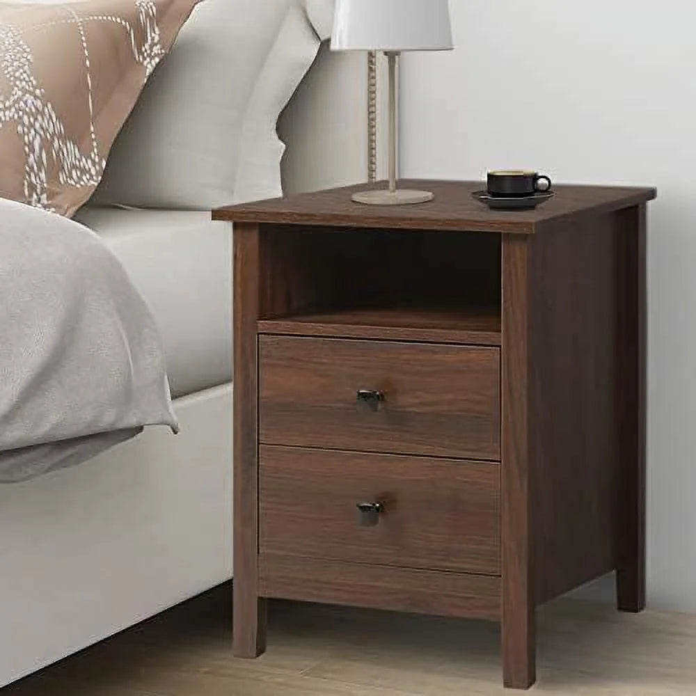 Set of 2 Wood Nightstands with Drawers J1394