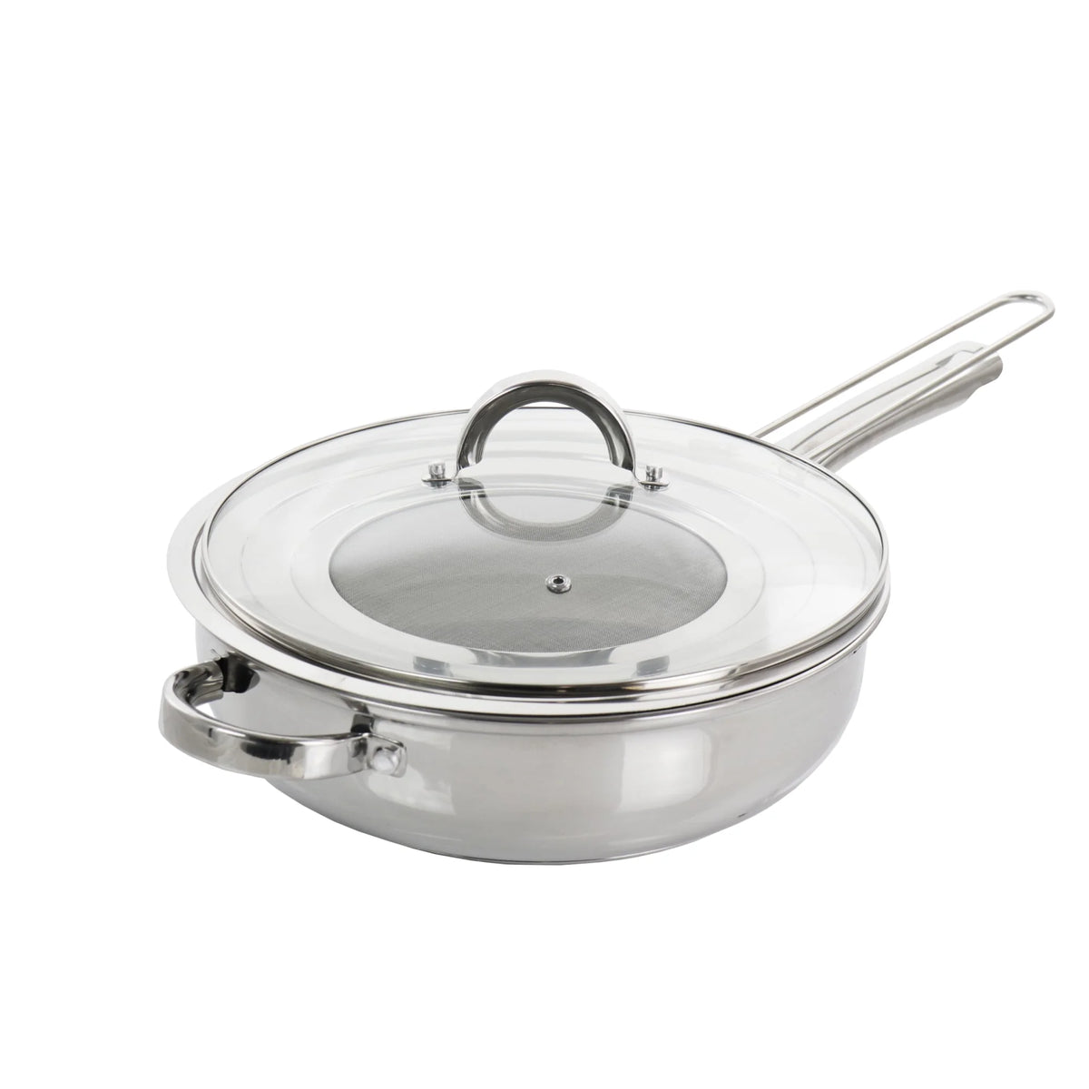 3 Piece 4 Quart Stainless Steel Saute Pan with Lid F423