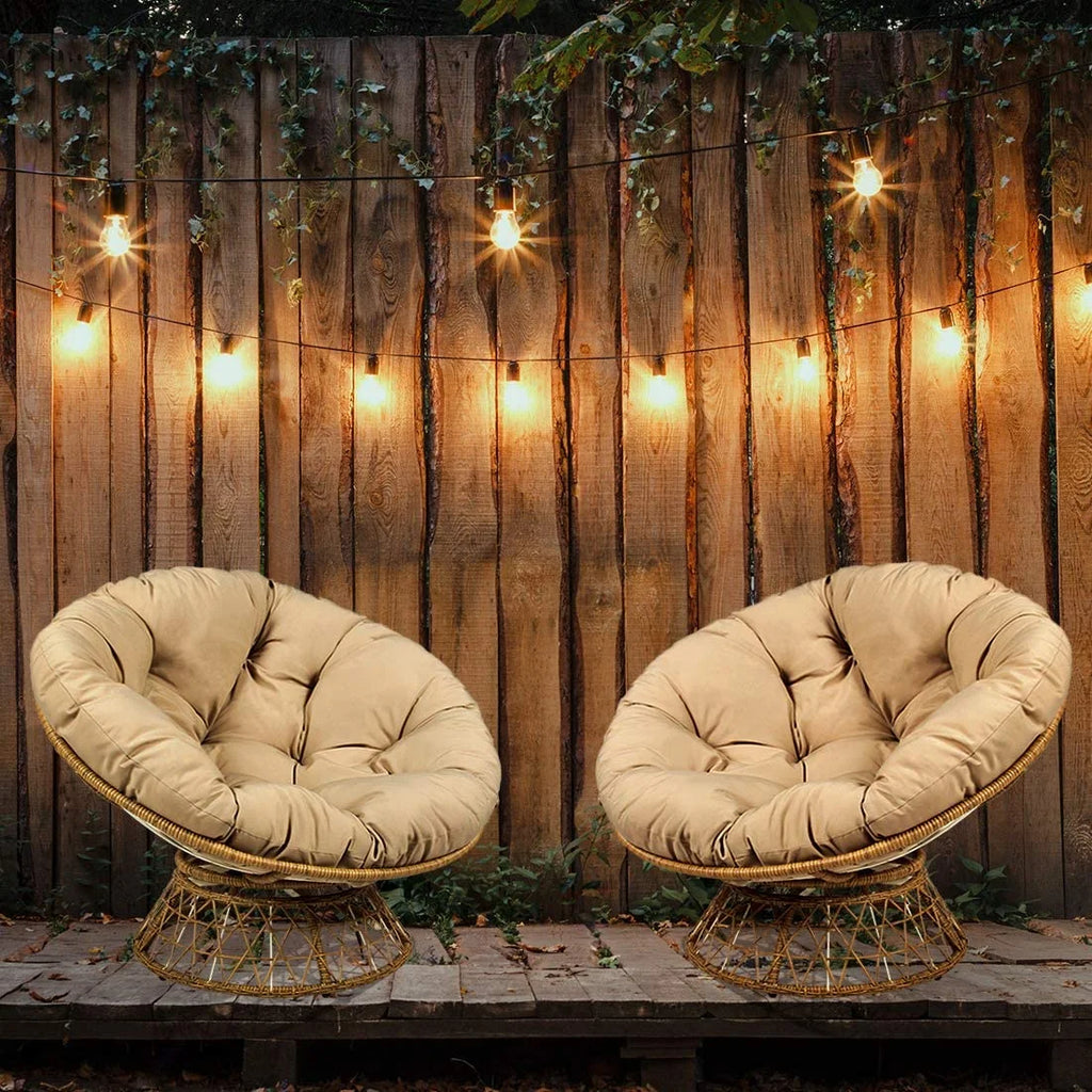 Tan Wood Swivel Chair A666721
