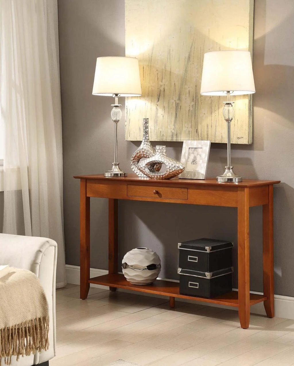 Cherry Console Table With Drawer Q4243