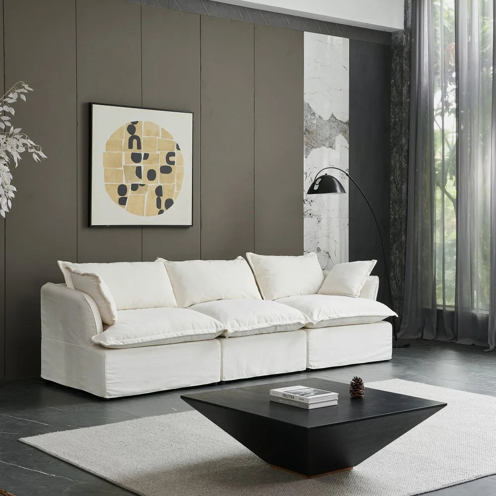 White 3 Seater Sectional Sofa W5246