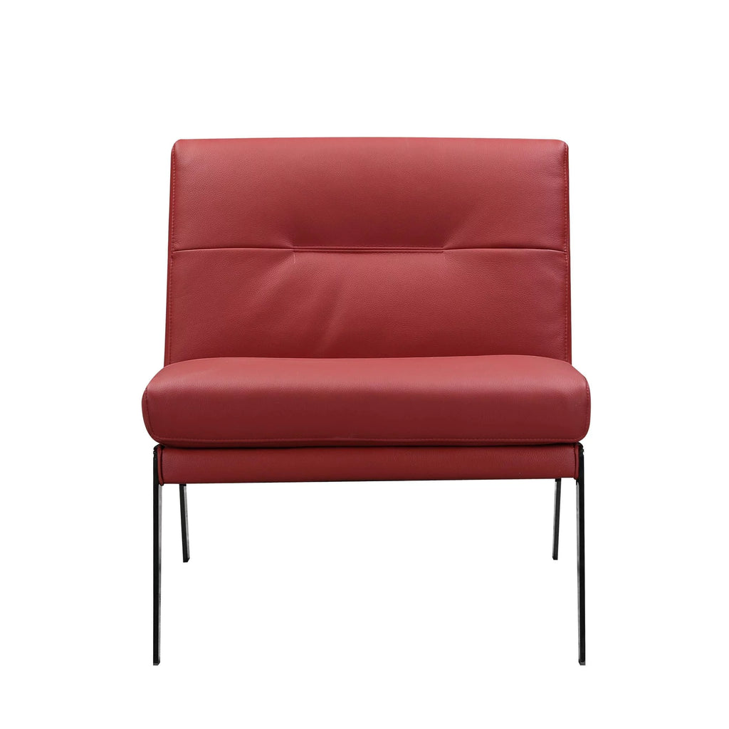 Red Genuine Italian Leather Accent Chair M2291