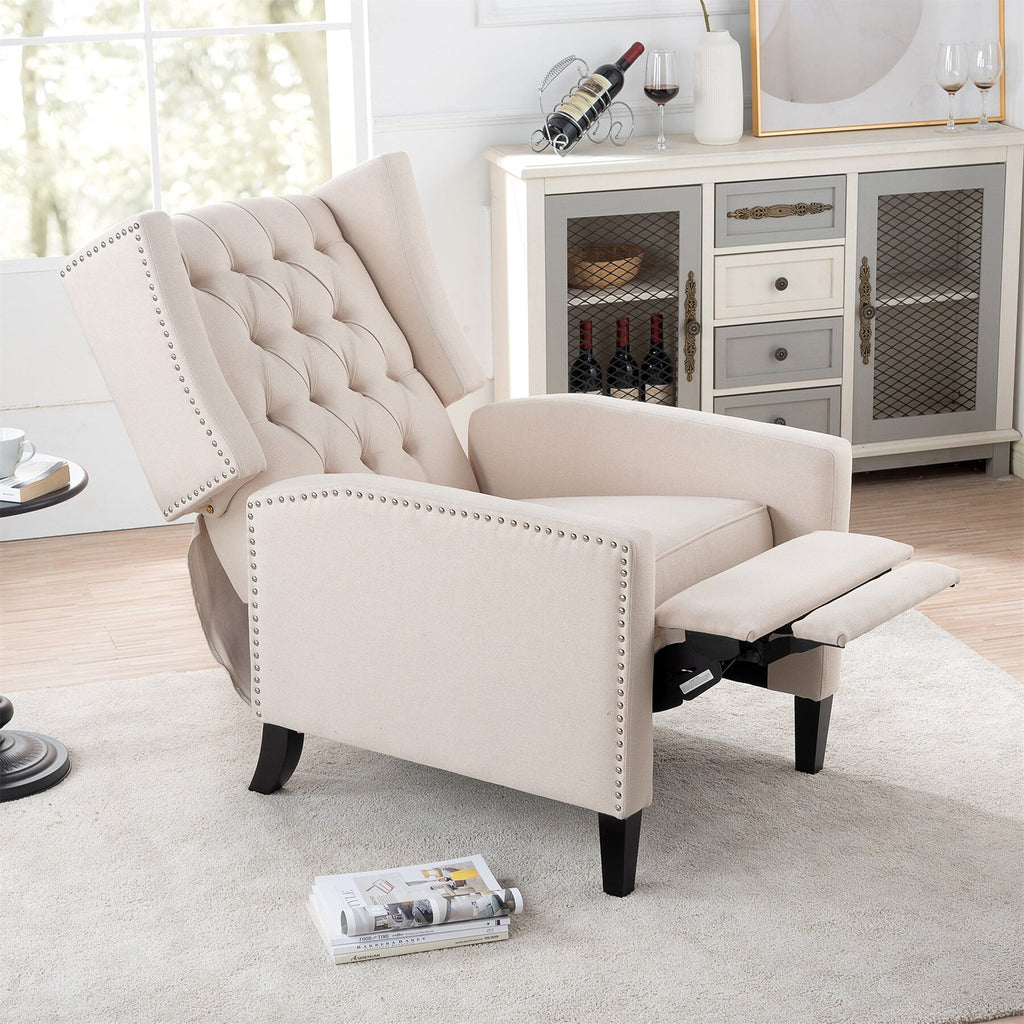 Blue Upholstered Manual Recliner G67601