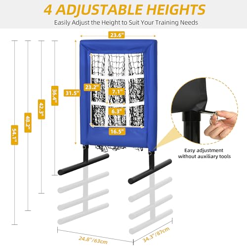 Heavy Duty 9 Hole Baseball Softball Pitching Net with Carry Bag Y83579