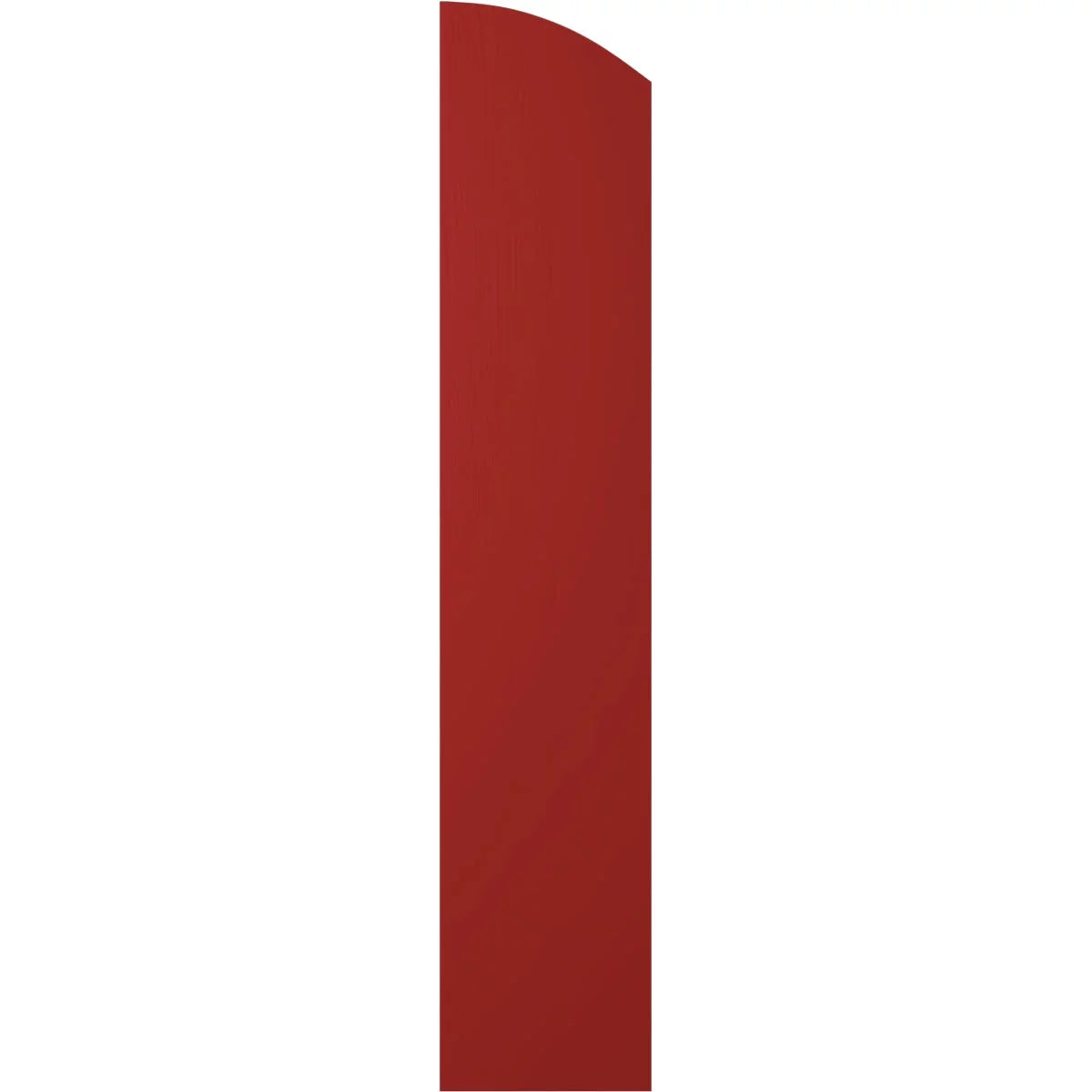Real Wood Joined Board-n-Batten Shutters with Elliptical Top, Fire Red A483