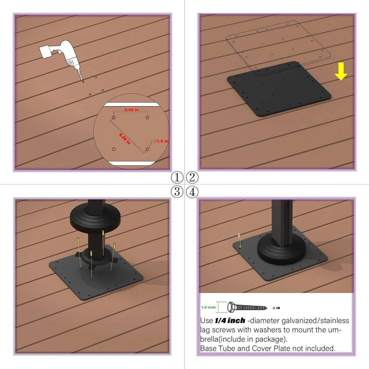 Offset Patio Umbrella Steel Plate Base E16826
