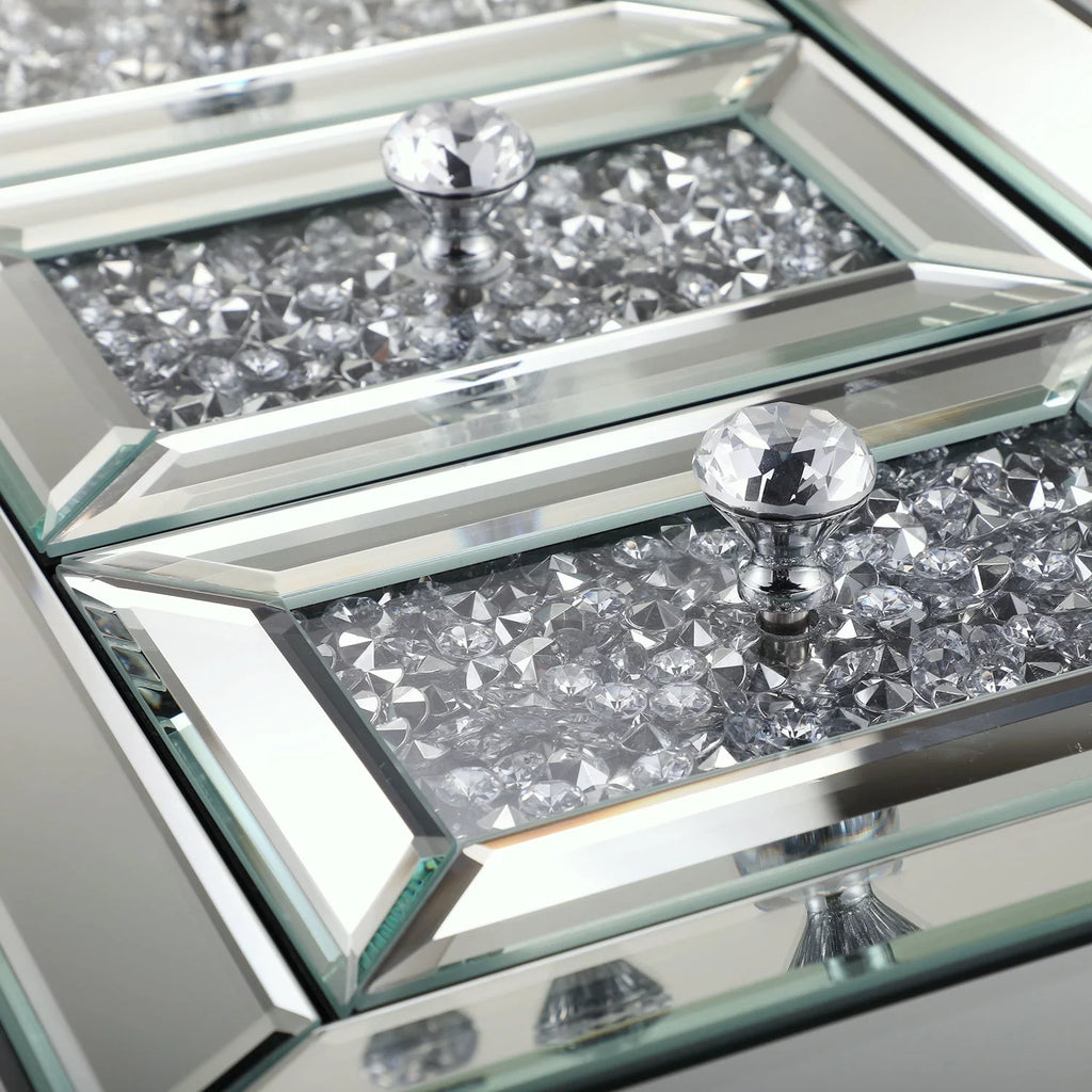 Mirrored Nightstand with 3 Drawers I40277