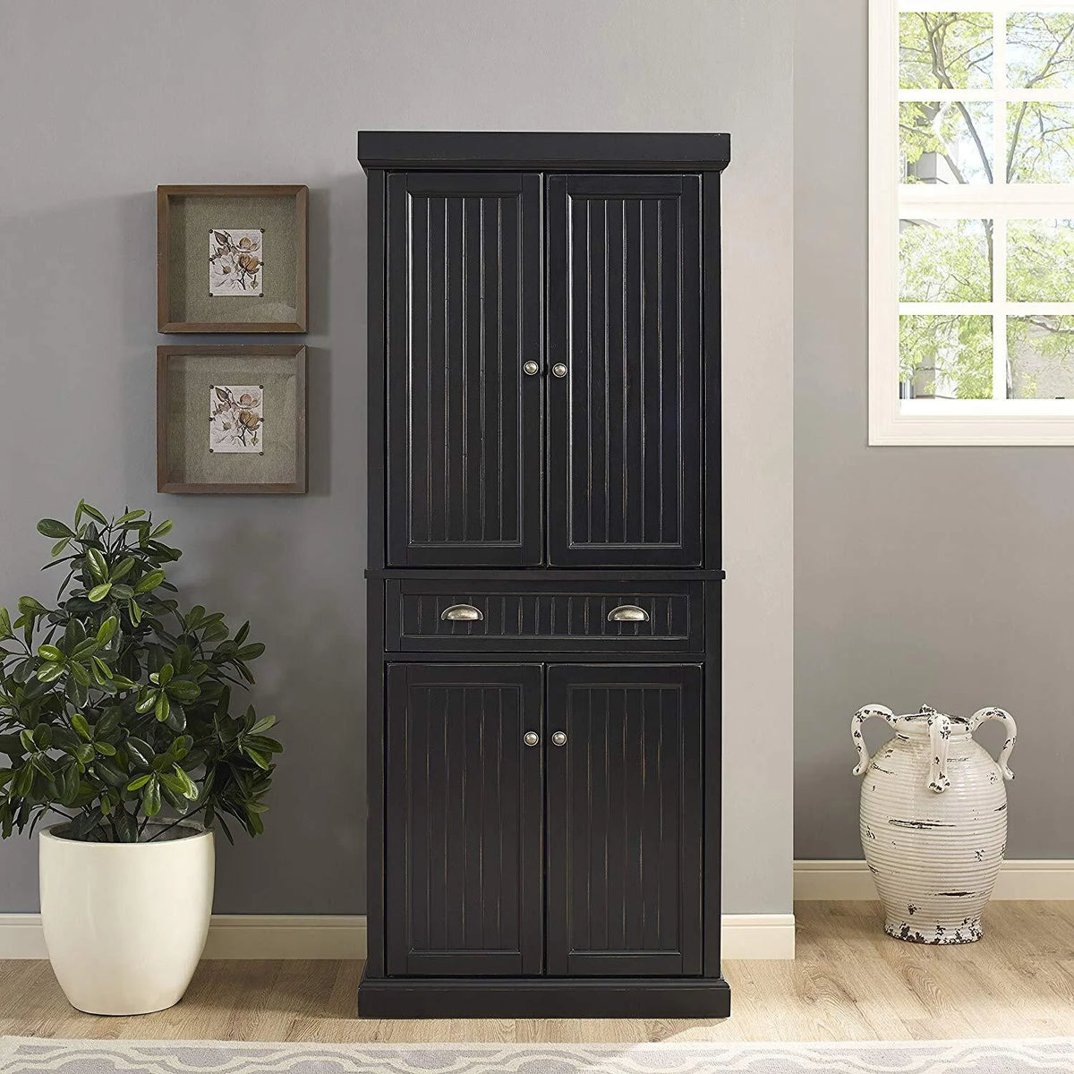 Distressed White Pantry X372