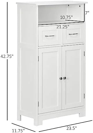 Grey Bathroom Cabinet Organizer with Two Drawers J59541