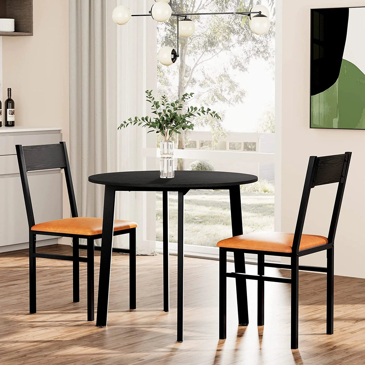 3 Piece Dining Table Set with 2 Cushioned Chairs I48212