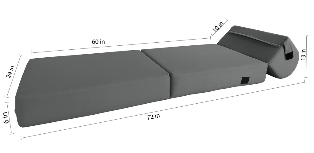 Gray Folding Sleeper Chair Foam Bed W449