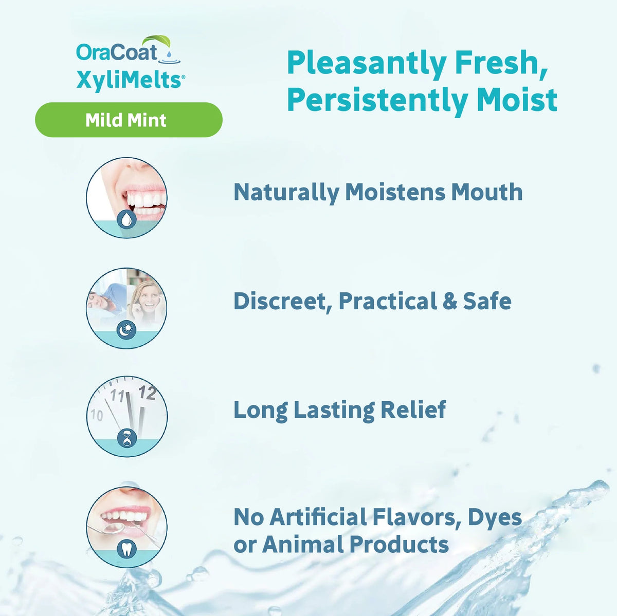 Mild Mint Xylitol Dry Mouth Melts 215 Count G40296