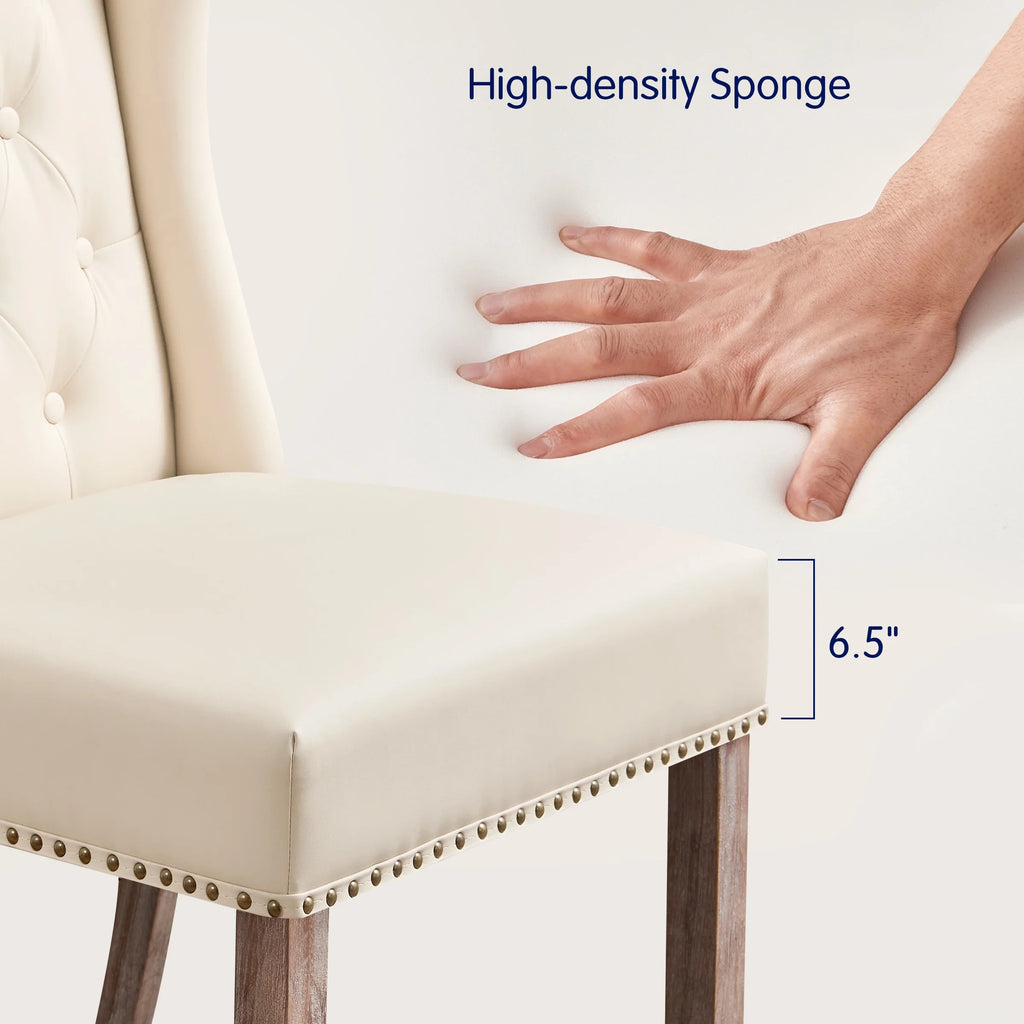 Waterproof PU Leather Dining Chairs Set of 4 Beige P503005