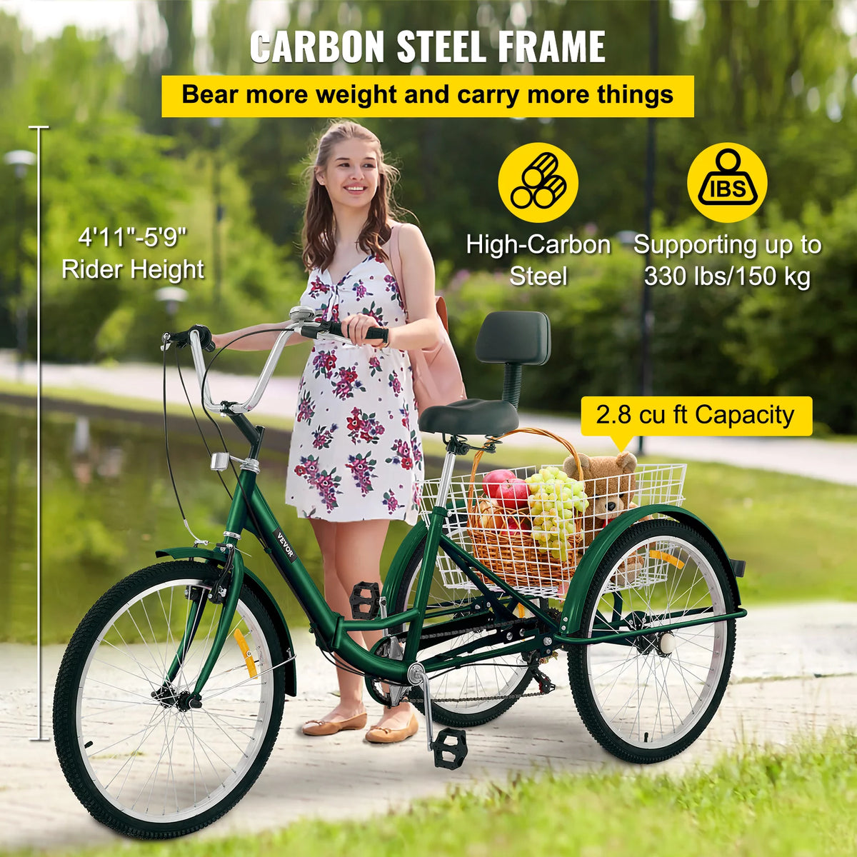 Foldable 7-Speed 24" Wheels Adult Tricycle F801971
