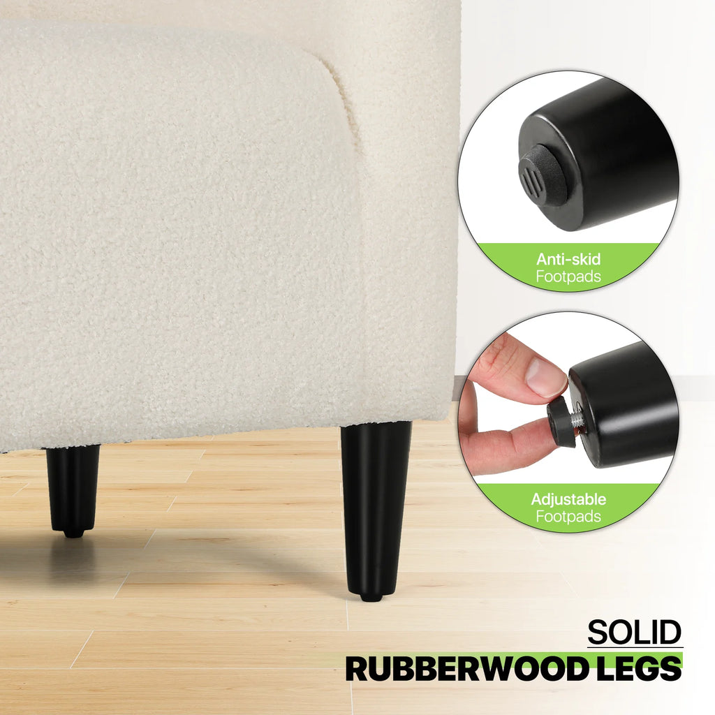 Sherpa Fabric Upholstered Barrel Accent Chair B220895