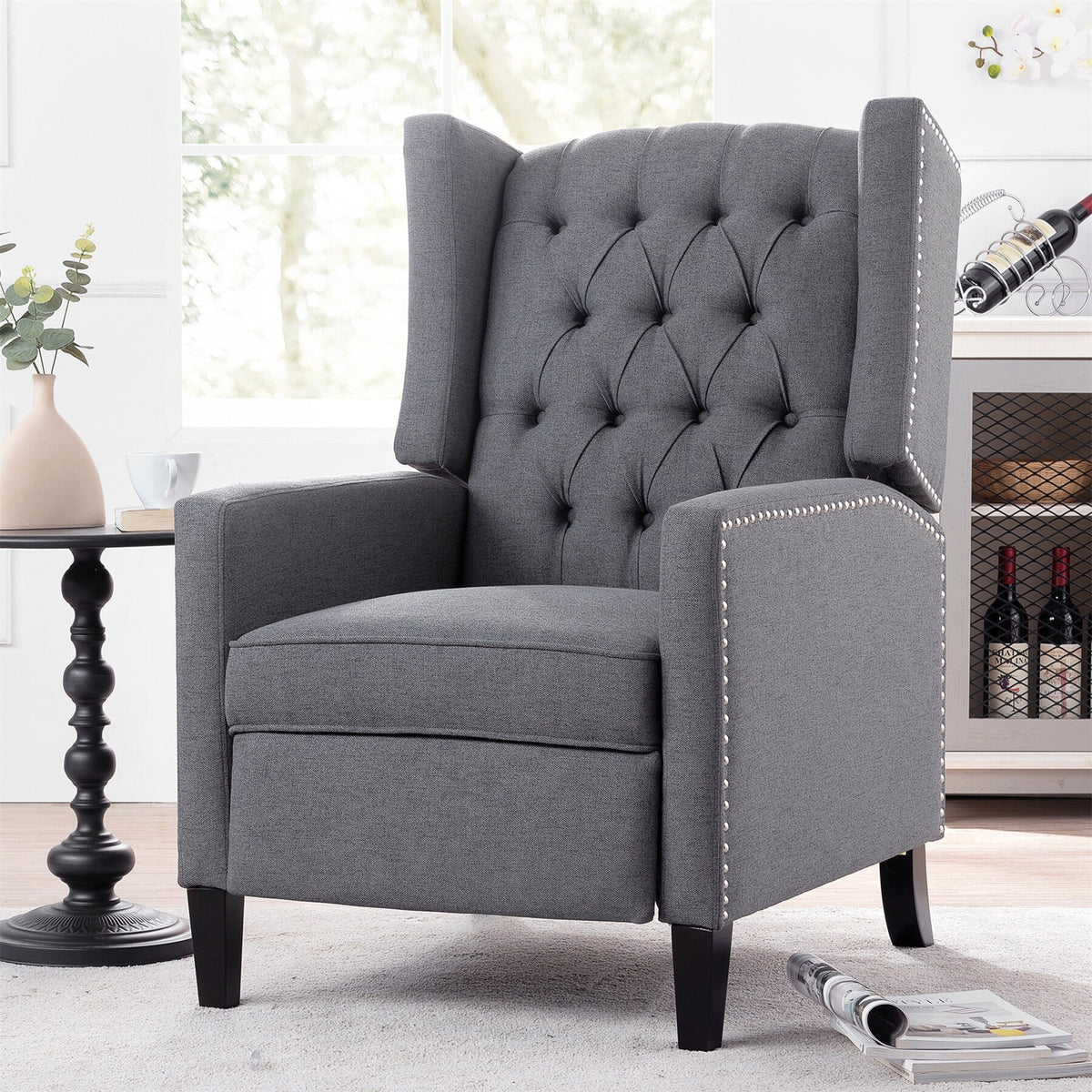 Blue Upholstered Manual Recliner G67601