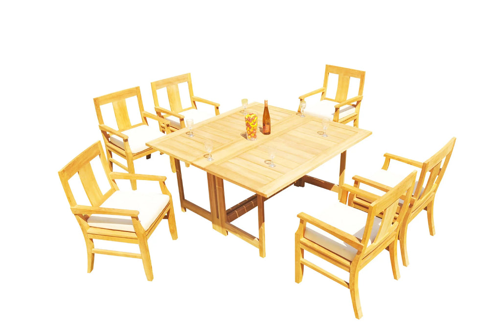 Grade-A Teak 7 Pc 6 Seater Dining Set F458107