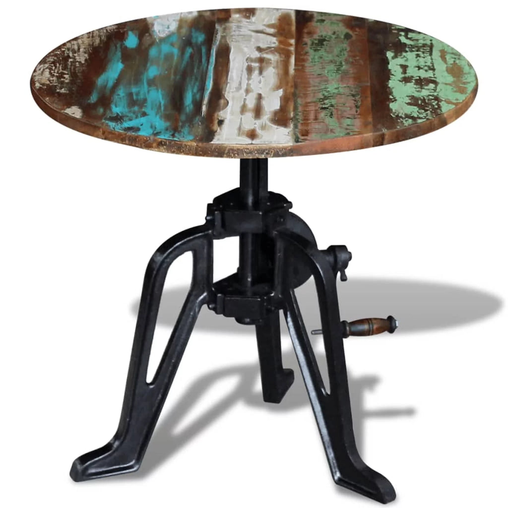 Solid Reclaimed Wood Cast Iron Side Table V972