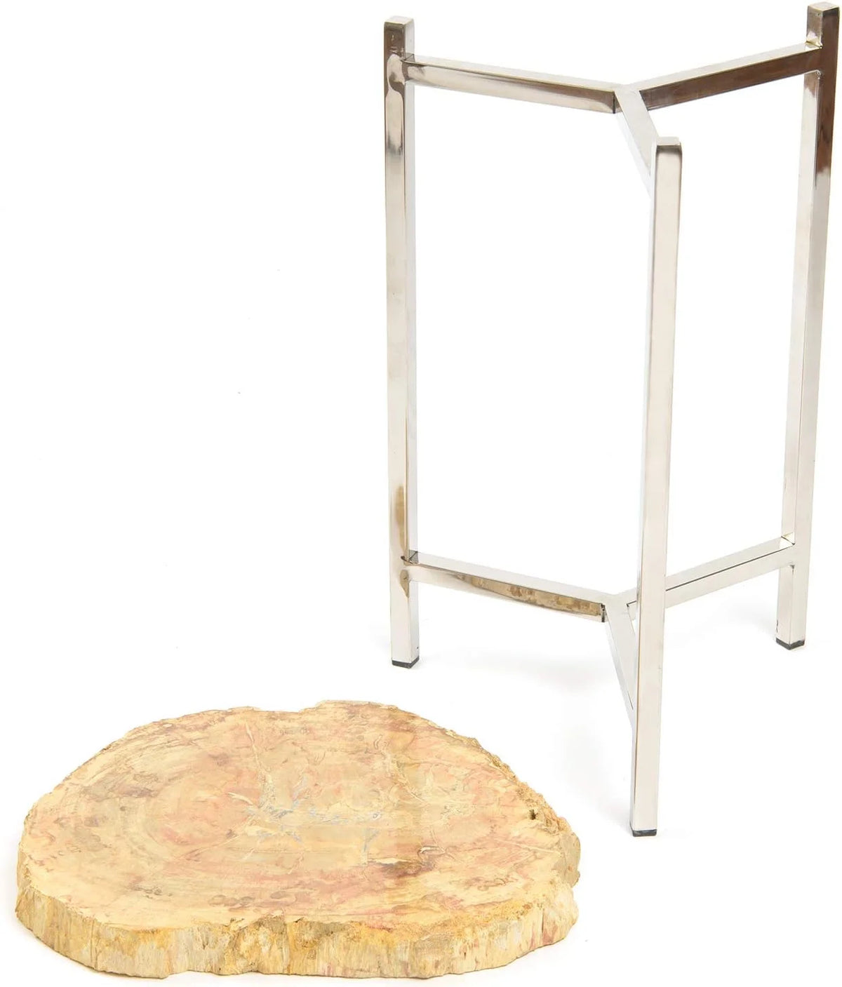 Teak Side Table With Stainless Steel Base J988