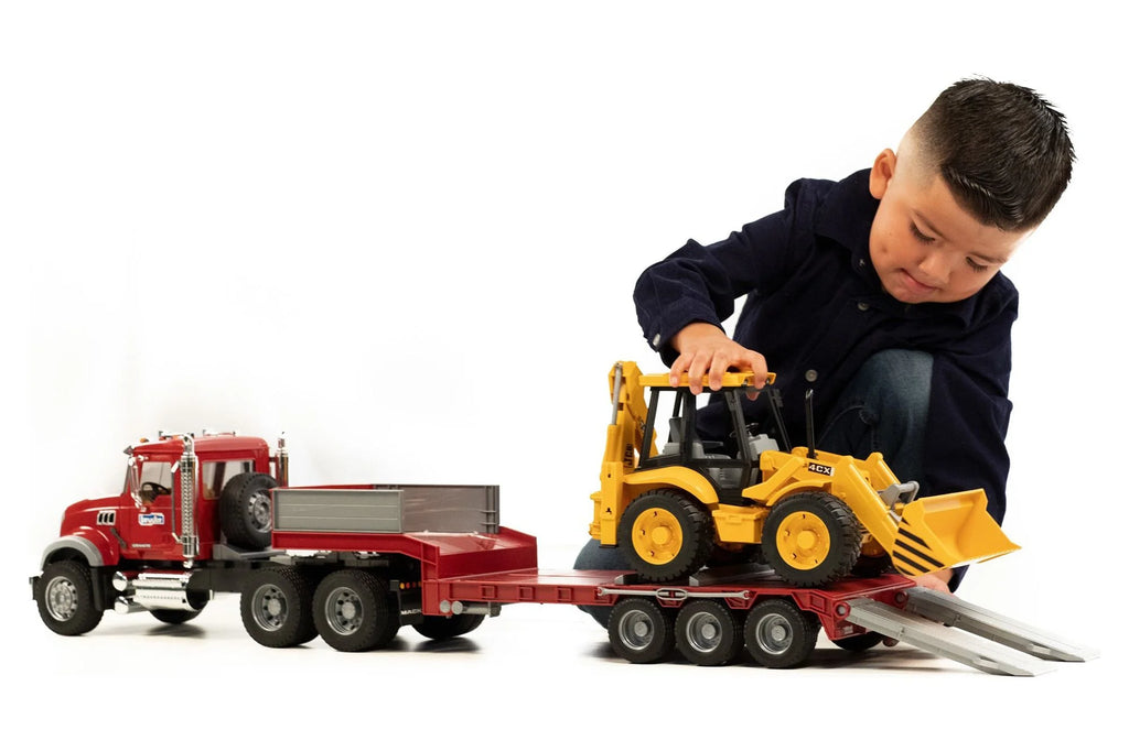 Flatbed Truck with Loader Backhoe Q73537