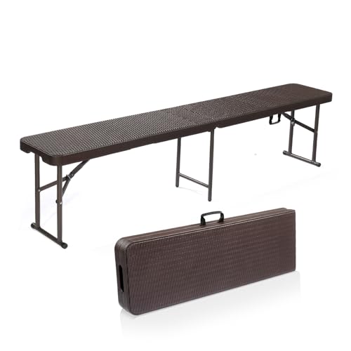 White 6 Feet Plastic Folding Bench 2 Pack N8693