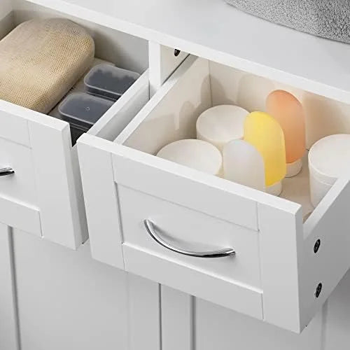 Grey Bathroom Cabinet Organizer with Two Drawers J59541