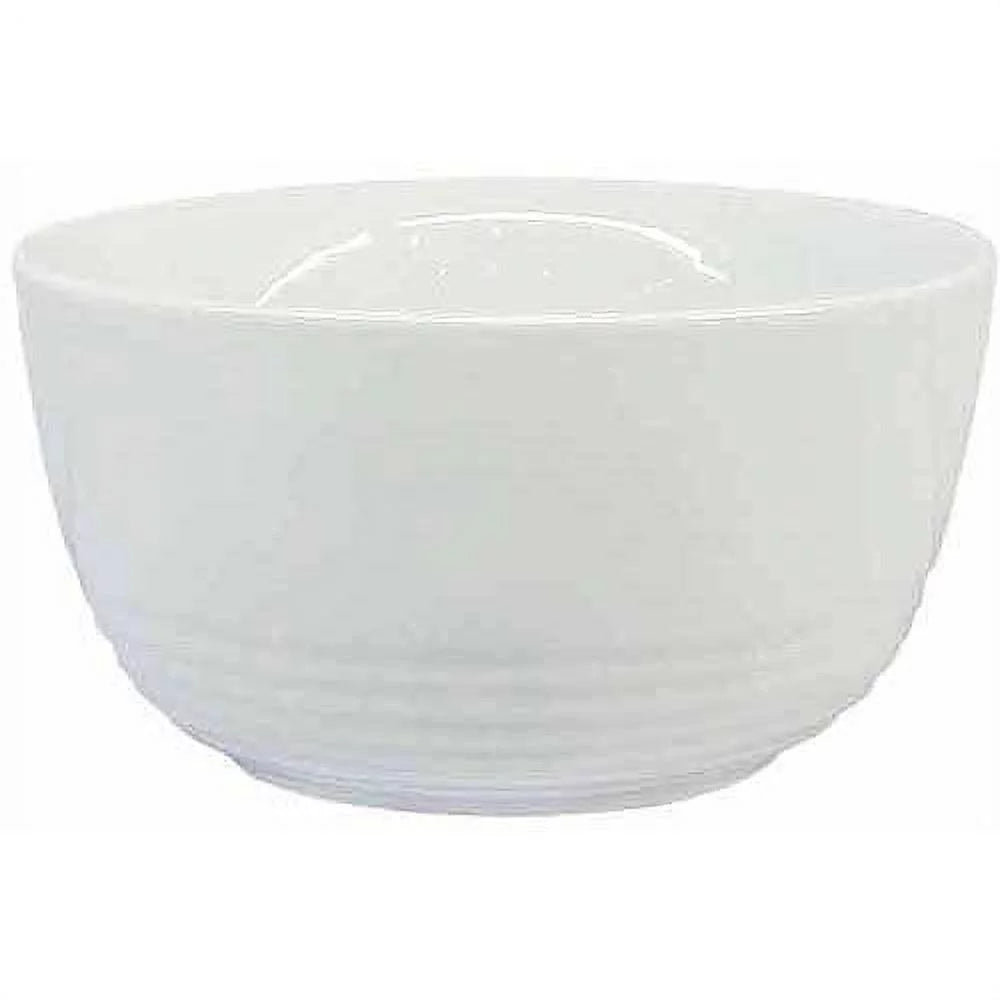 White Round Ribbed Porcelain Bowls Set of 12 K46349