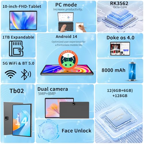 Black 10 Inch 2-in-1 Tablet with Keyboard, Case, Mouse & Stylus N528