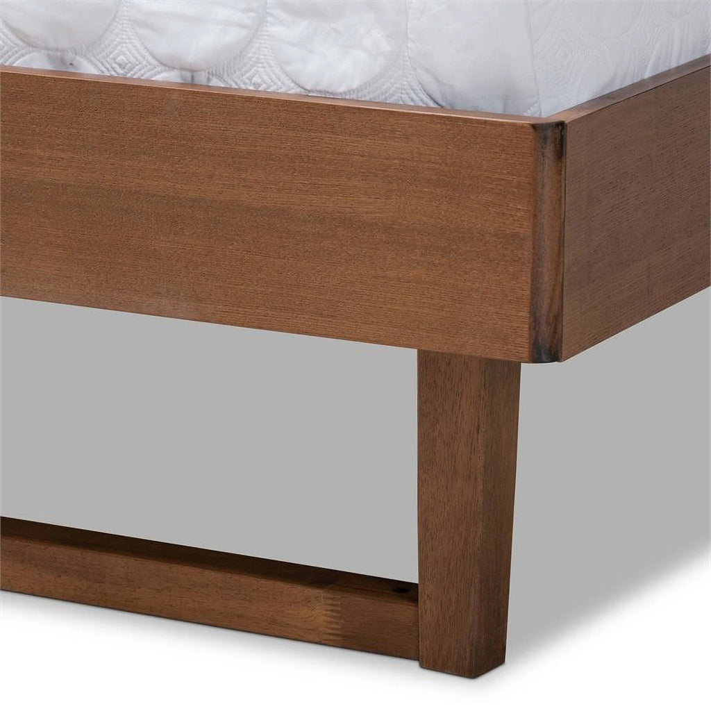Gray Upholstered Wood Full Size Platform Bed E407