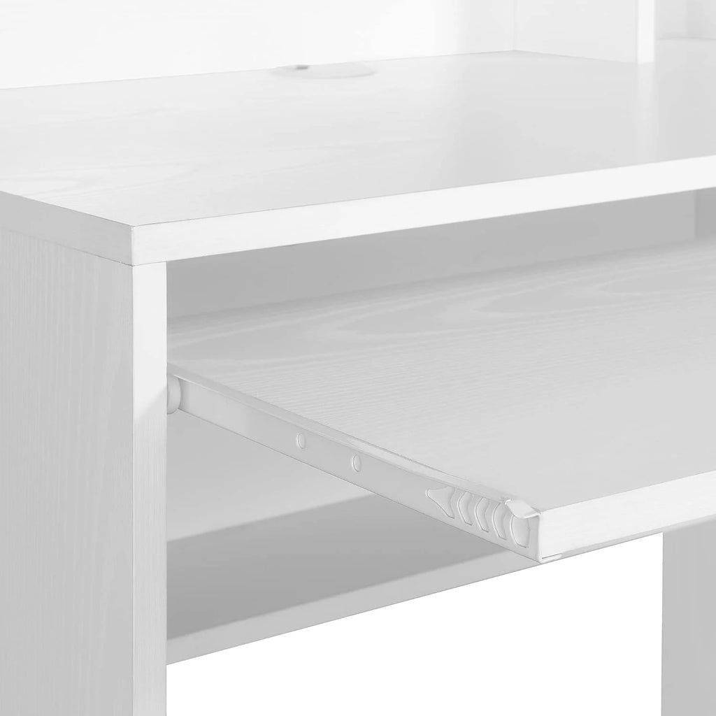 White Student Desk with Shelves D480887