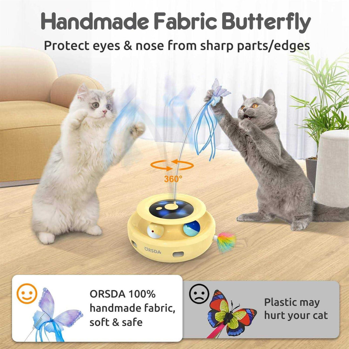 3-in-1 Rechargeable Interactive Cat Toys A83346