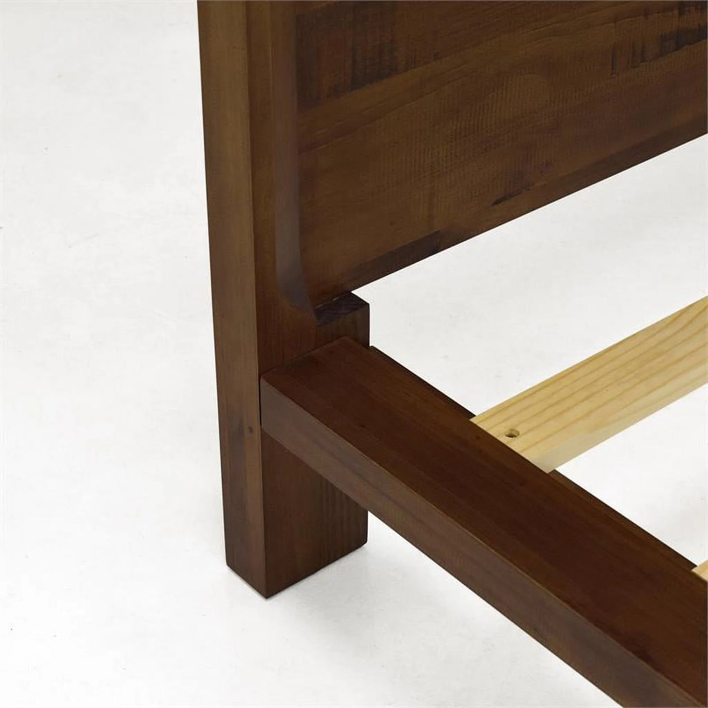 Queen Mocha Brown Wood Platform Bed T734