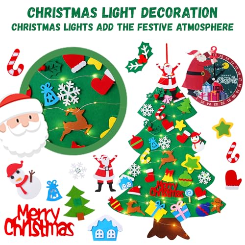 Felt Christmas Tree with 34 Ornaments I486