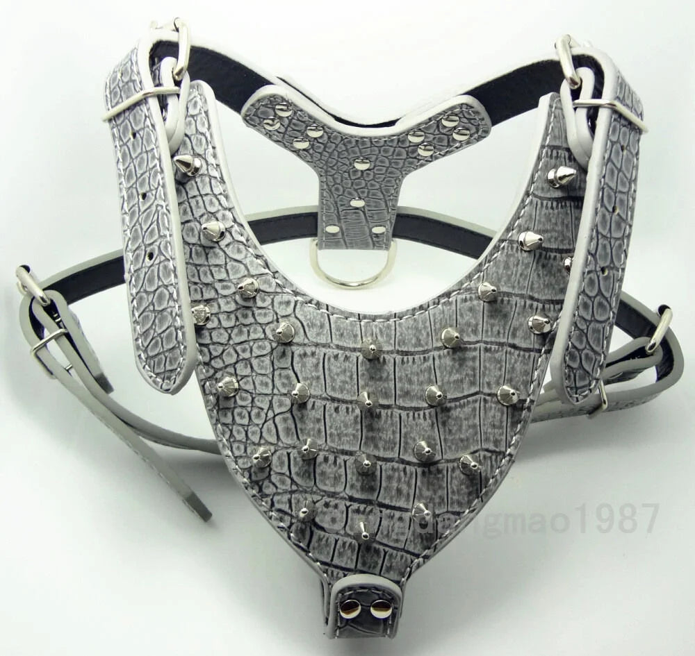Spiked Studded Leather Dog Harness W452219