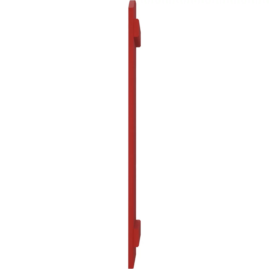 Real Wood Joined Board-n-Batten Shutters with Elliptical Top, Fire Red A483