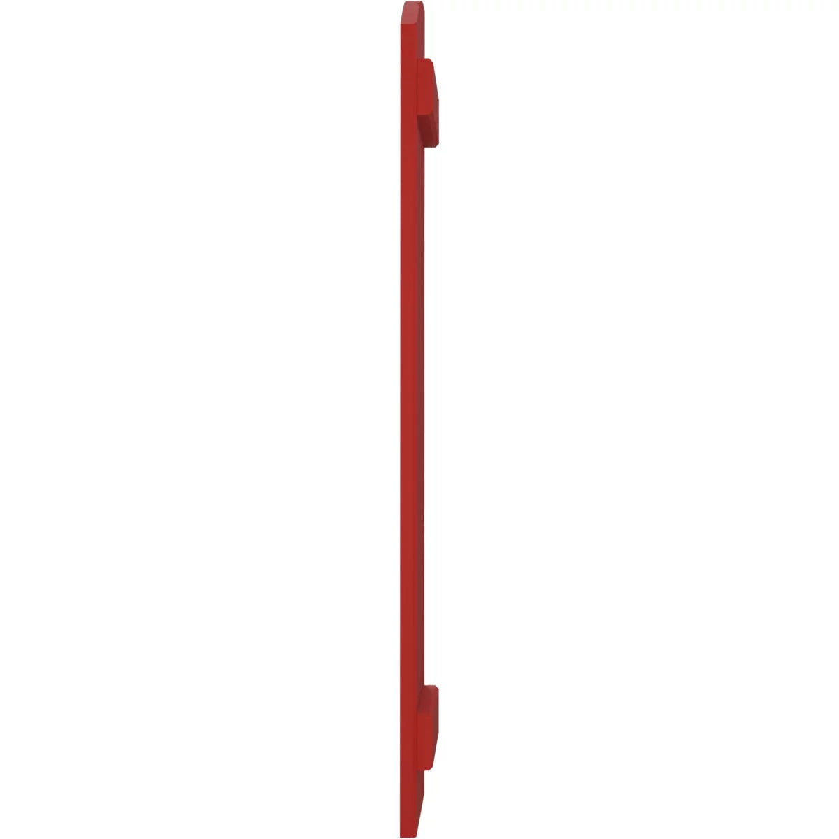 Real Wood Joined Board-n-Batten Shutters with Elliptical Top, Fire Red A483