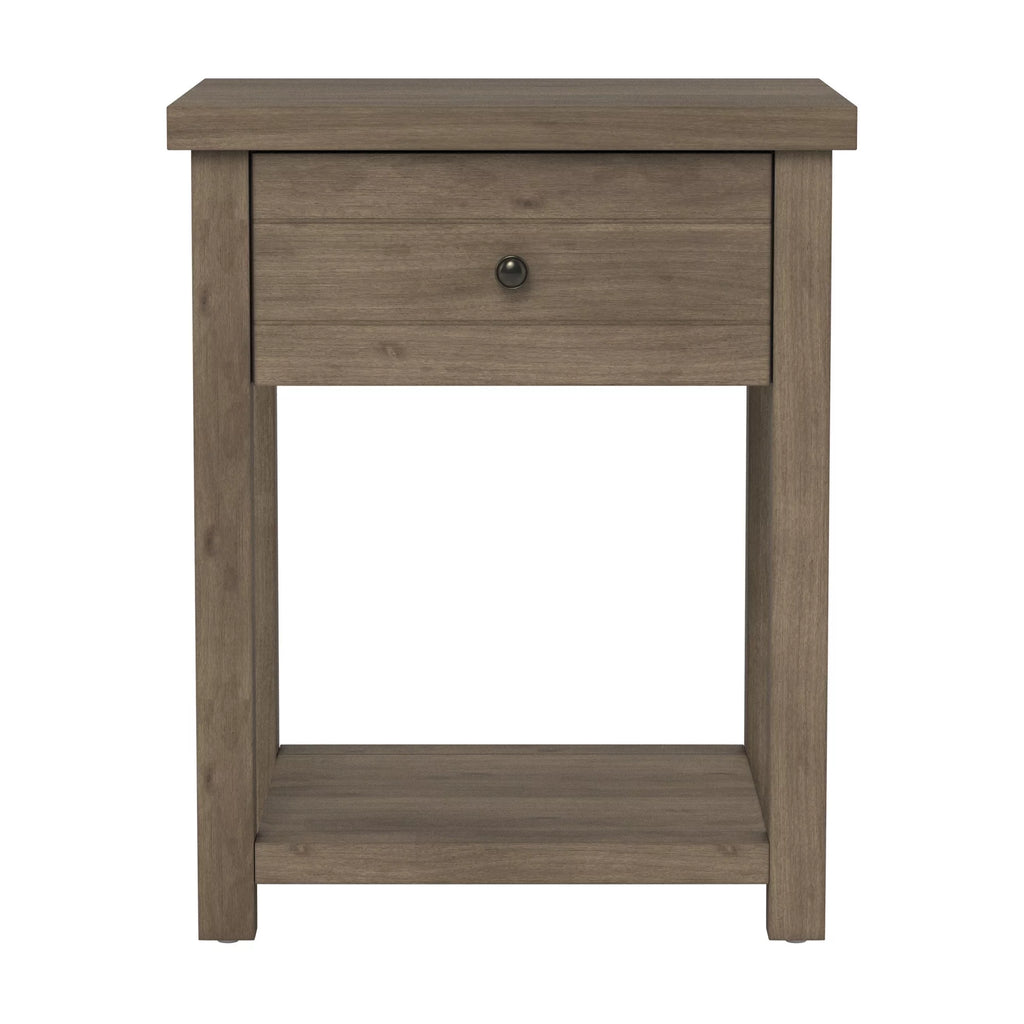 Knotty Gray Oak Wood Accent Table I2599