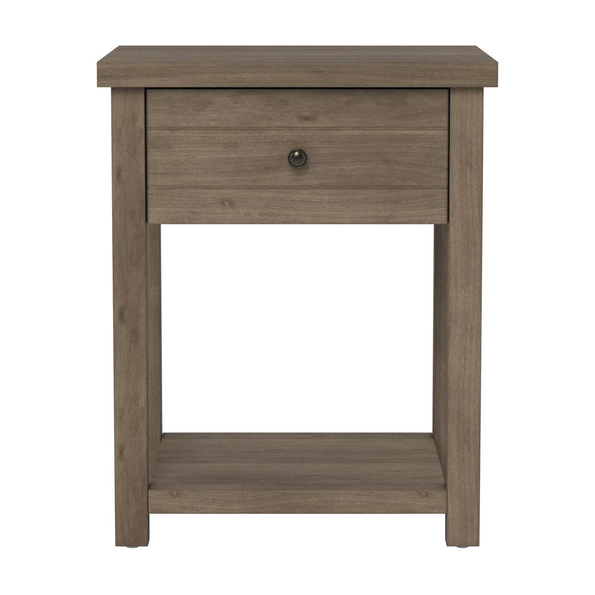 Knotty Gray Oak Wood Accent Table I2599