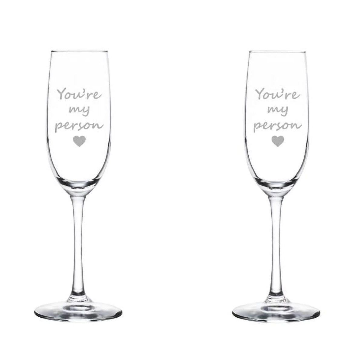 Set of 2 Glass Champagne Flutes 8 oz Stemmed C61880