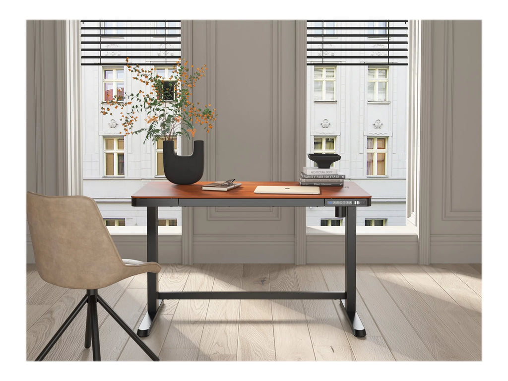 Sit/standing desk electric height adjustment walnut L73814