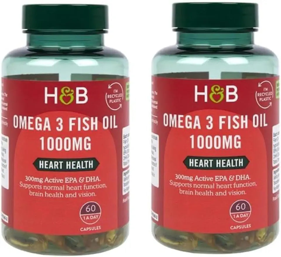 Omega 3 Fish Oil 1000mg 60 Capsules Pack of 2 W907