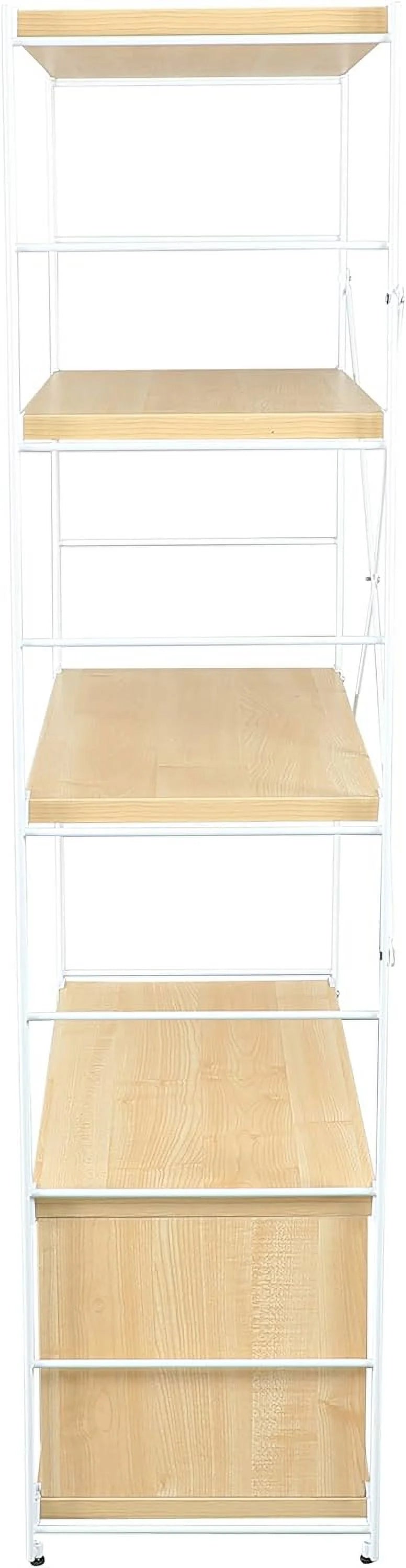 4 Shelves Bookcase with Steel Frame V4592