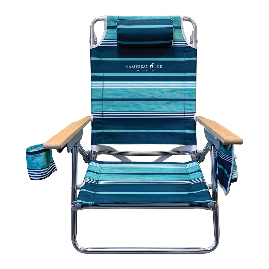 5-Position Beach Chair with Wood Armrests J34862