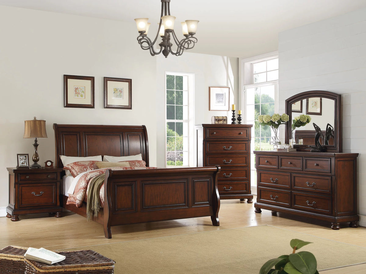 Cherry Finish 1Pc Nightstand Bedside Table U352