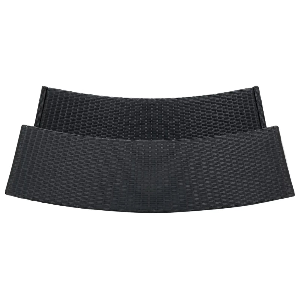 Black Poly Rattan 2-Tier Bar Table L9176
