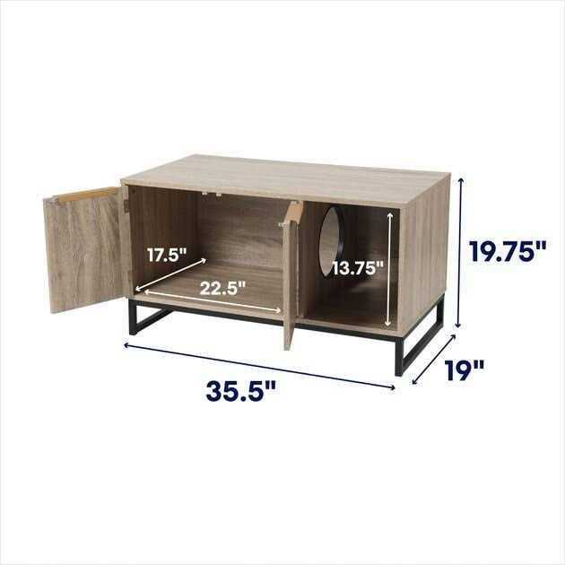 Two Door Bench Cat Litter Box Cover U75479