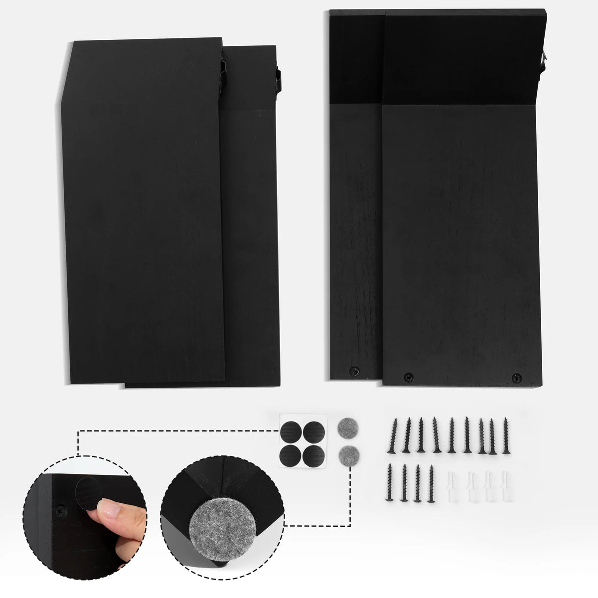 Black Wall Mounted Bookshelf Set of 2 V29056