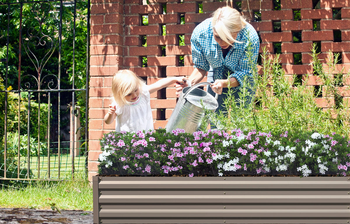 Galvanized Steel Raised Garden Bed 6x3x2 ft Brown R4517